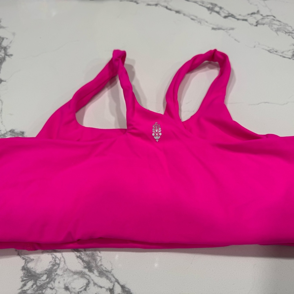 Free People Pink Racerback Sports Bra